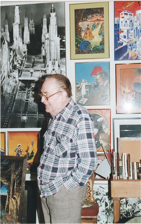 Forry Ackerman at his home in Los Angeles on Glendower Avenue (1998) photo by J. Stafford