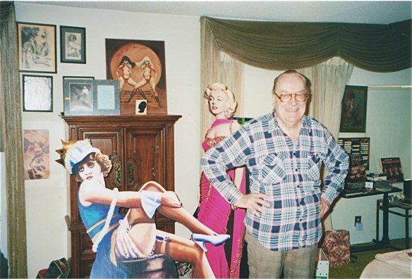 Forry Ackerman in his guest room at the Ackermansion (1998) photo by J.Stafford
