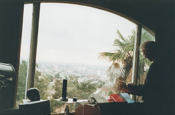 The view from Forry Ackerman's study at his Los Angeles home on Glendower Avenue (1998) photo by B. Boston