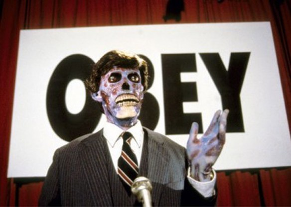 Republicans from outer space invade Earth in They Live (1988)