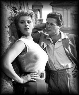 Sophia Loren and Marcello Mastroianni in TOO BAD, SHE'S BAD (1955)