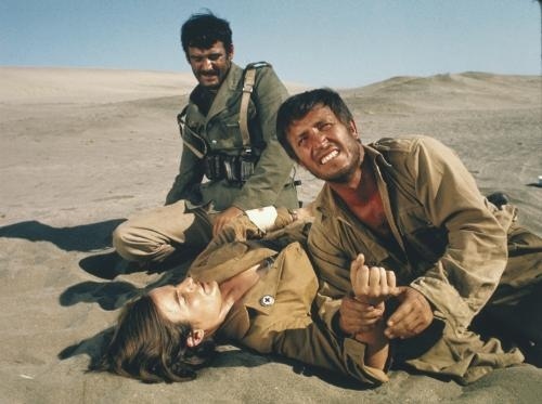 Takis Emmanuel (background), Vivian Pickles, Enrique Avila (right) in PLAY DIRTY (1969).