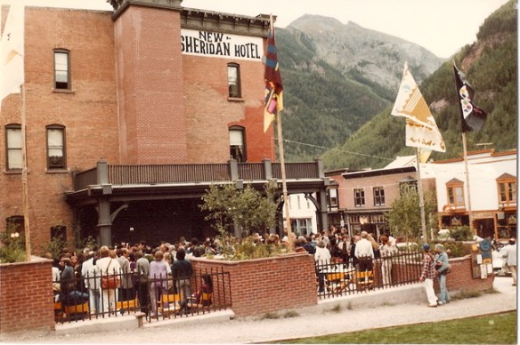 The opening night feed at the Sheraton Hotel, 8th Telluride Film Festival (1981, photo by Jeff Stafford)