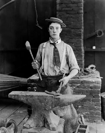 Buster Keaton in The Blacksmith, 1922 two-reeler comedy