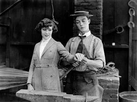 Virginia Fox (who became the wife of Fox mogul Darryl F. Zanuck) and Buster Keaton in The Blacksmith (1922)