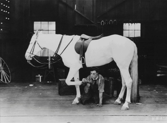 Buster Keaton in the two-reeler The Blacksmith (1922)