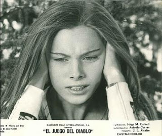 Inma de Santis in a moment of crisis in Eloy de la Iglesia's Forbidden Love Game (1975)