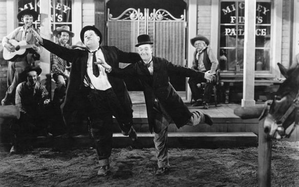 Laurel and Hardy dancing to the tune of "The Trail of the Lonesome Pine" in Way Out West (1937)