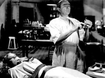 Bela Lugosi and his latest experiment Anne Jeffreys in Zombies on Broadway (1945)