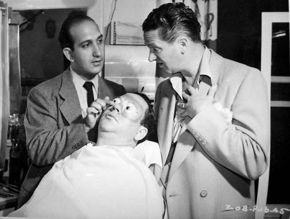 Wally Brown (in makeup chair), Alan Carney on the right