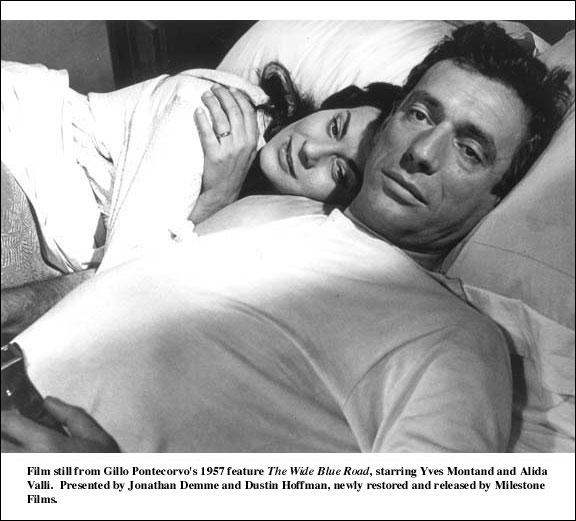 Yves Montand & Alida Valli in The Wide Blue Road (1957).