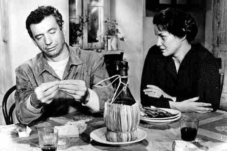 Yves Montand and Alida Valli in The Wide Blue Road (1957)