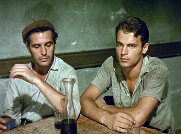 Francisco Rabal (left) & Mario Girotti (aka Terence Hill) in The Wide Blue Road (1957)