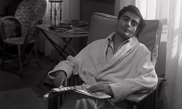 Jacques (Charles Denner) experiences an unexplained euforia in Life Upside Down (1964)