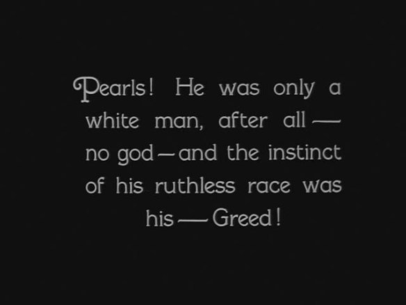 An intertitle card from White Shadows in the South Seas (1928)