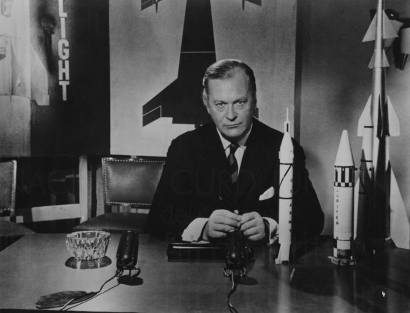 Curd Jurgens as scientist Wernher von Braun in the biopic, I Aim at the Stars (1960)