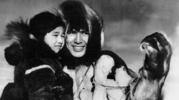 Alaskan actor Ray Mala (aka Mala, on right) stars in the 1933 MGM film ESKIMO.