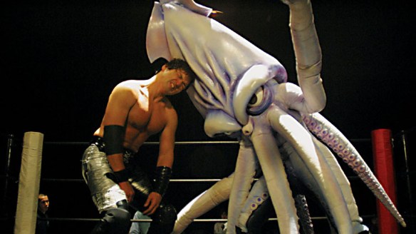 Boxing films like Rocky become fodder for director/writer Minoru Kawasaki in the demented satire The Calamari Wrestler (2004).