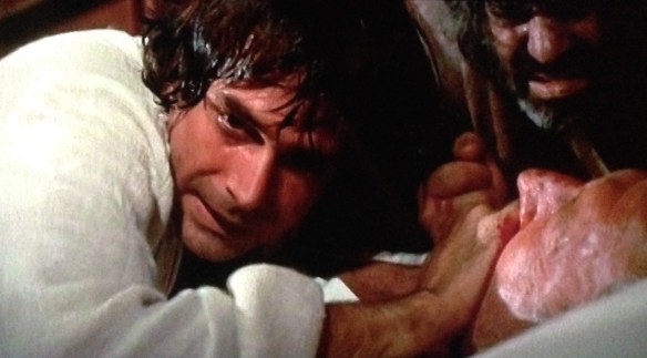 Tomas Milian silences the evil Francesco Cenci (George Wilson) for good in Beatrice Cenci (1969).