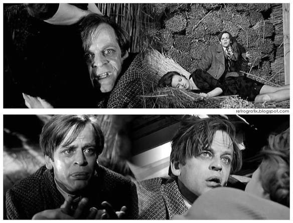 The many faces of Klaus Kinski in the 1962 German film, Der Rote Rausch, directed by Wolfgang Schleif.