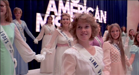 A young Melanie Griffith (center) plays a beauty pageant contestant in the 1975 satire, Smile