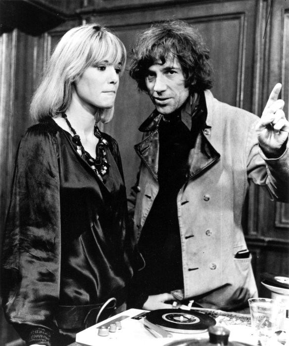 Anita Pallenberg and director-screenwriter on the set of Performance (1970).