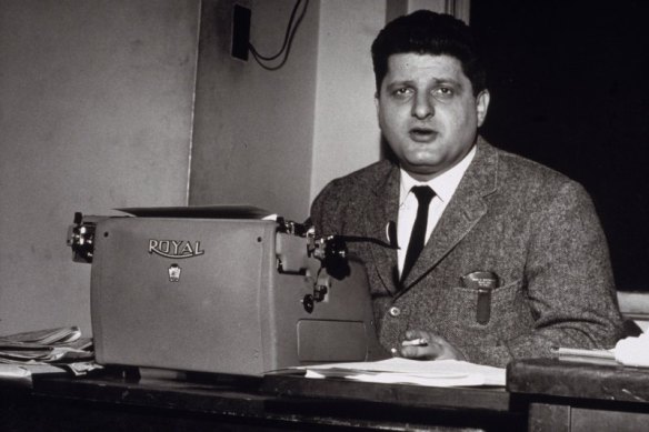 Paddy Chayefsky at his typewriter circa 1950s.