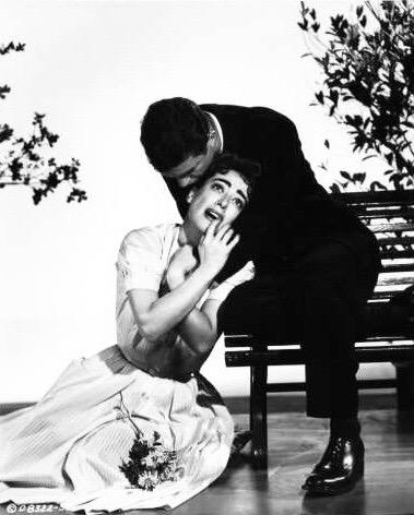 Joan Crawford and Cliff Robertson have a traumatic love affair in Autumn Leaves (1956).