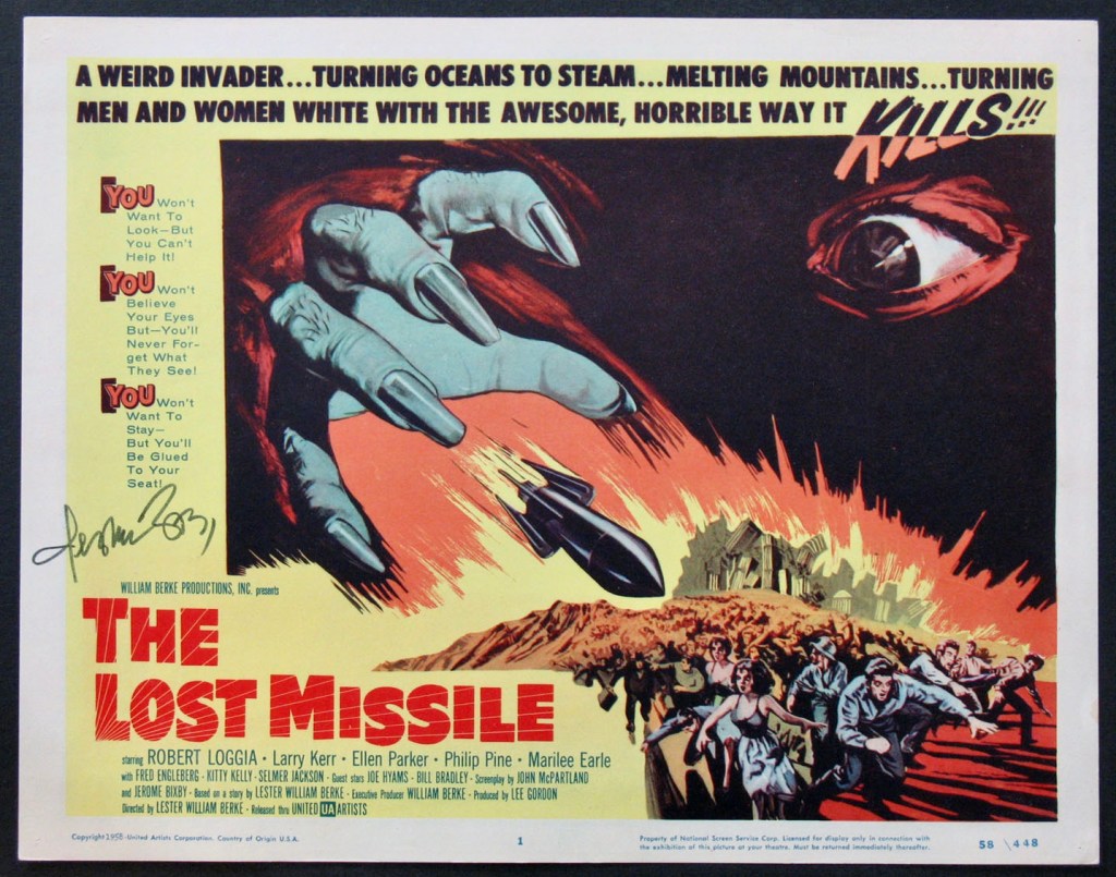 The Lost Missile film poster, 1958